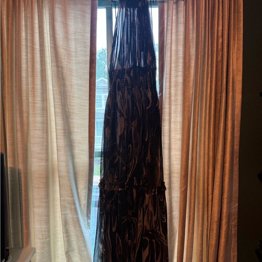Banana Republic black and brown flow dress